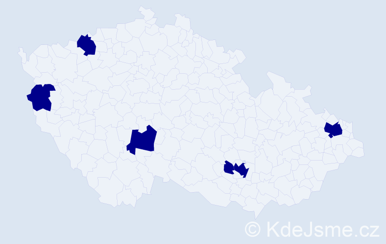 Jméno: 'Michaela Gabriela', počet výskytů 6 v celé ČR