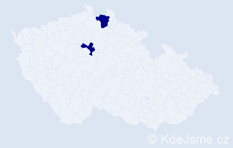 Jméno: 'Boriska', počet výskytů 2 v celé ČR