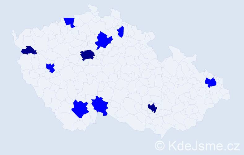 Jméno: 'Martin Daniel', počet výskytů 13 v celé ČR