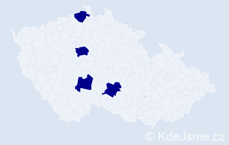 Jméno: 'Max Jan', počet výskytů 4 v celé ČR