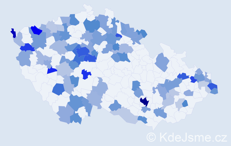 Jméno: 'Patricia', počet výskytů 220 v celé ČR