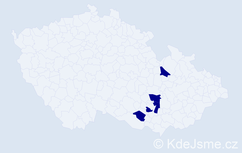 Jméno: 'Anděloslav', počet výskytů 4 v celé ČR