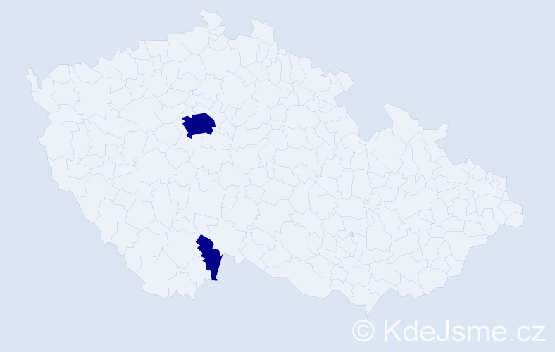 Jméno: 'Ema Agáta', počet výskytů 2 v celé ČR