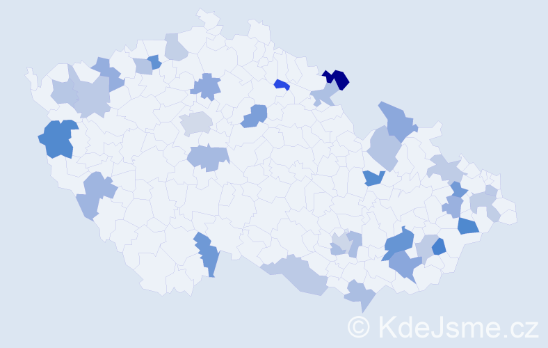 Jméno: 'Odeta', počet výskytů 44 v celé ČR