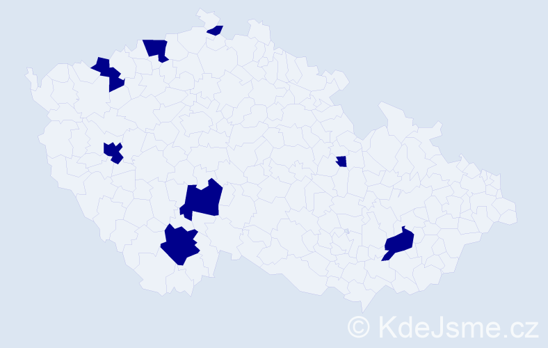 Jméno: 'Milan Jan', počet výskytů 8 v celé ČR