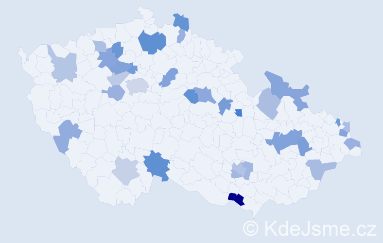 Jméno: 'Kornélie', počet výskytů 47 v celé ČR