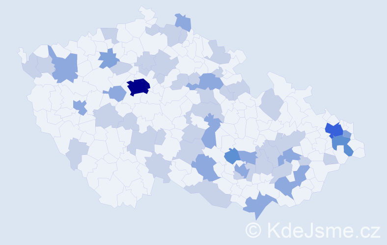 Jméno: 'Bohdanka', počet výskytů 101 v celé ČR