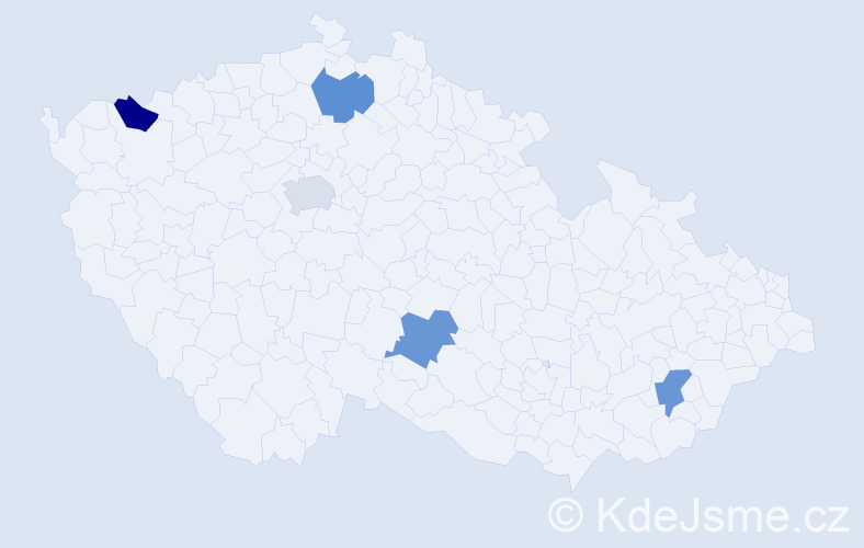 Jméno: 'Tulga', počet výskytů 5 v celé ČR