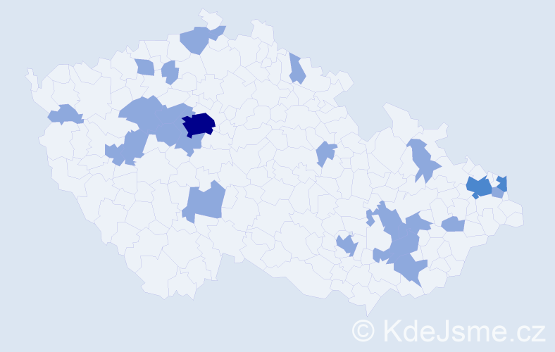 Jméno: 'Jeremy', počet výskytů 32 v celé ČR