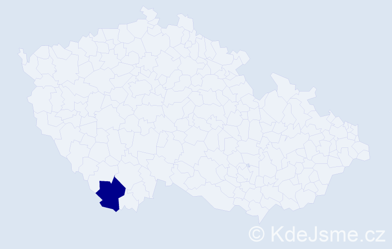 Jméno: 'Alexandrina', počet výskytů 1 v celé ČR