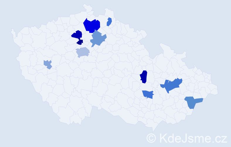 Jméno: 'Enkhbaatar', počet výskytů 15 v celé ČR