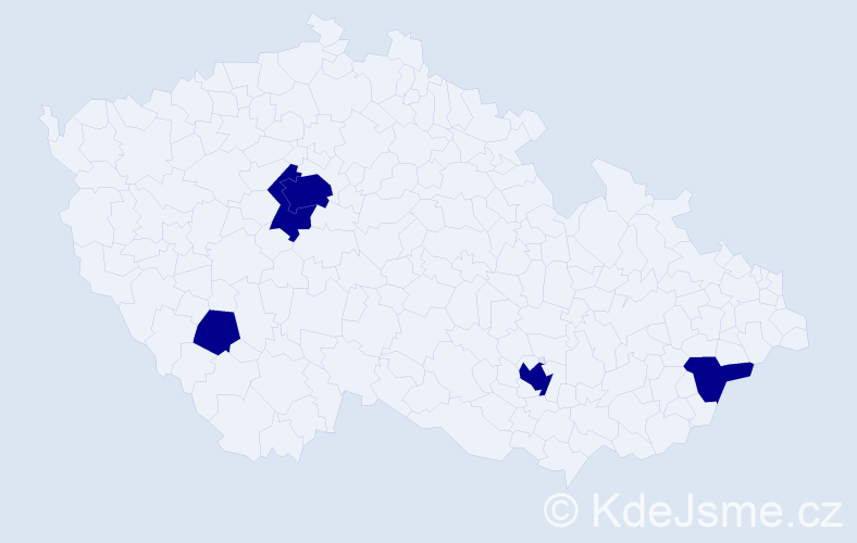 Jméno: 'Samien', počet výskytů 5 v celé ČR