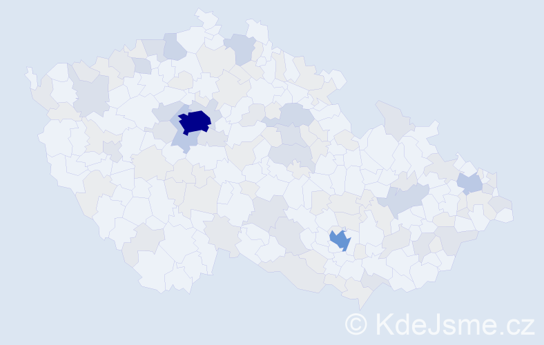 Jméno: 'Maya', počet výskytů 306 v celé ČR