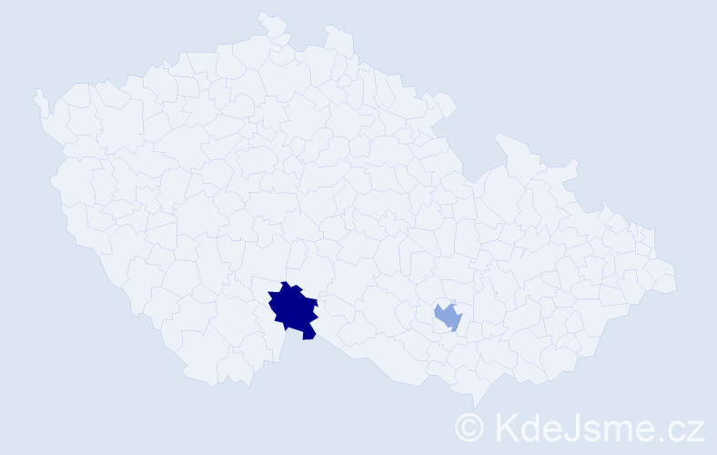 Jméno: 'Sarah Chloe', počet výskytů 2 v celé ČR