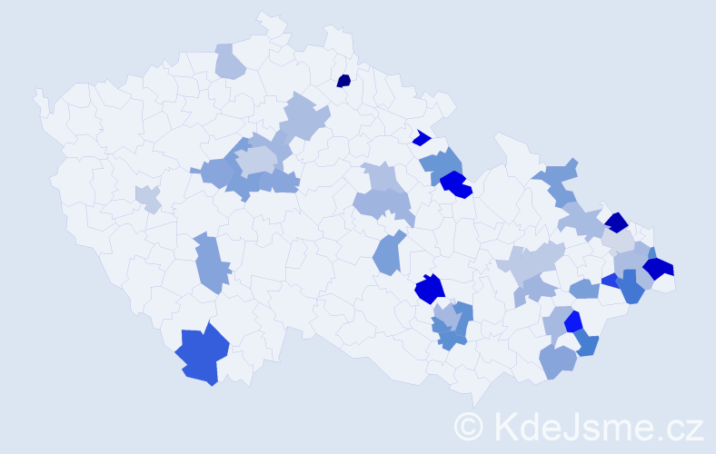 Jméno: 'Bernadeta', počet výskytů 54 v celé ČR