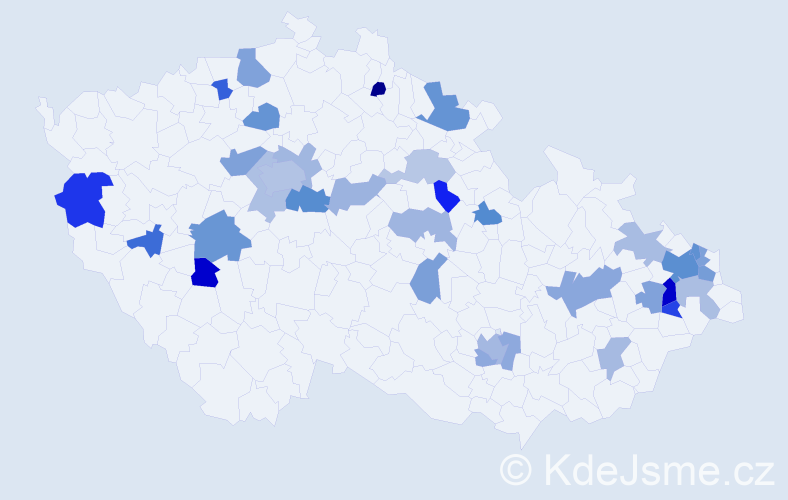 Jméno: 'Katuše', počet výskytů 57 v celé ČR