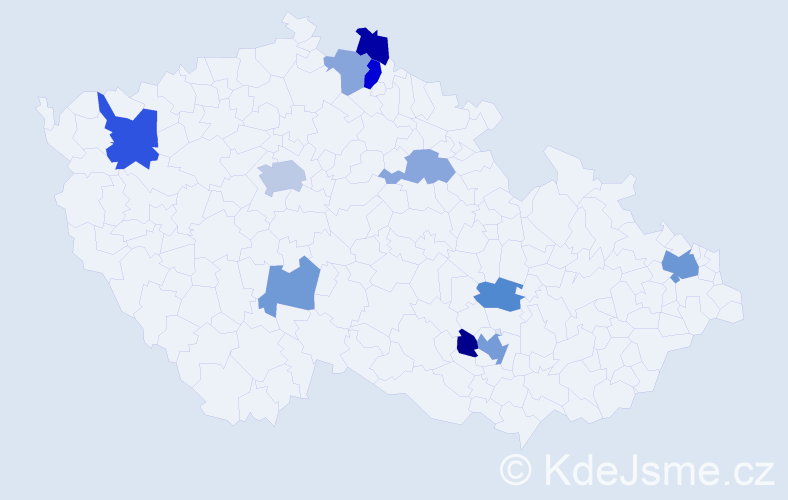Jméno: 'Borislav', počet výskytů 19 v celé ČR