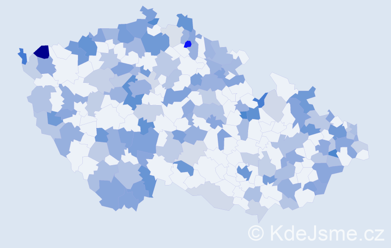 Jméno: 'Samantha', počet výskytů 251 v celé ČR
