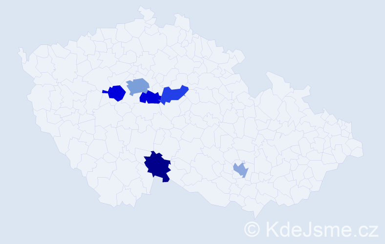 Jméno: 'Demian', počet výskytů 9 v celé ČR