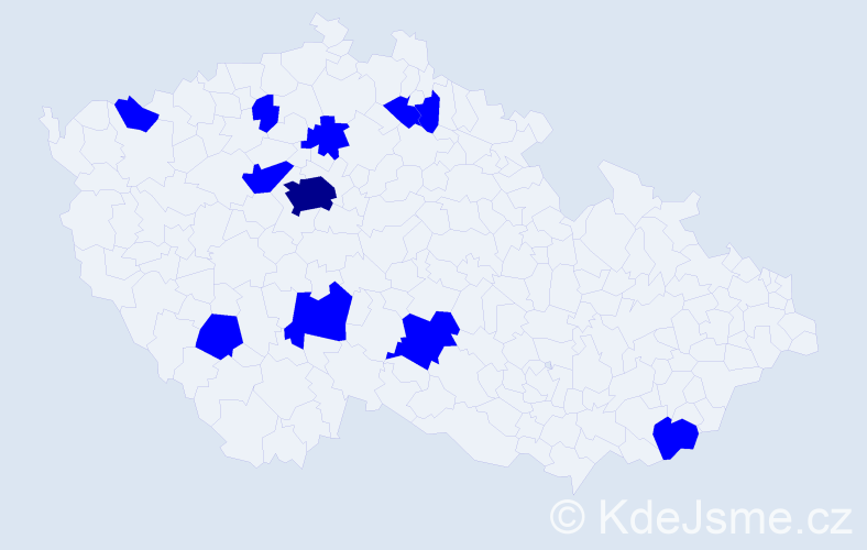 Jméno: 'Kryštof Jiří', počet výskytů 12 v celé ČR