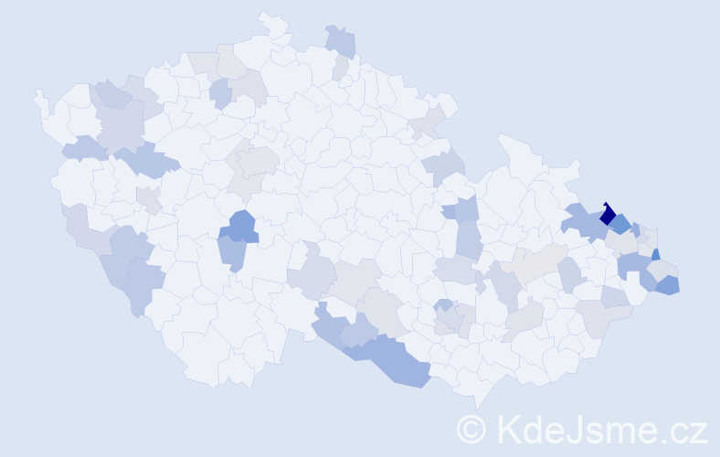 Jméno: 'Konrád', počet výskytů 97 v celé ČR