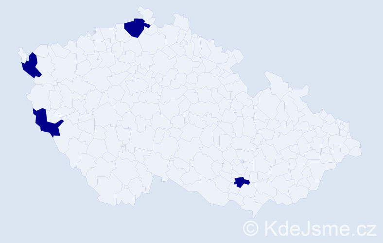Jméno: 'Tra Mi', počet výskytů 4 v celé ČR