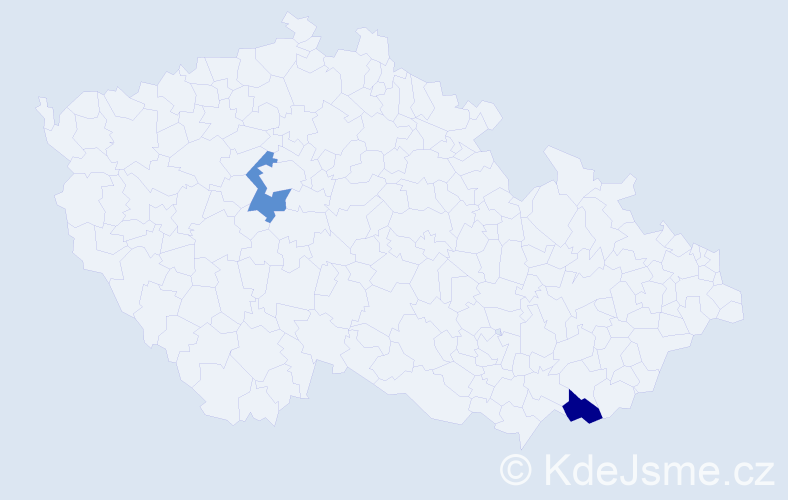 Jméno: 'Nuri', počet výskytů 2 v celé ČR