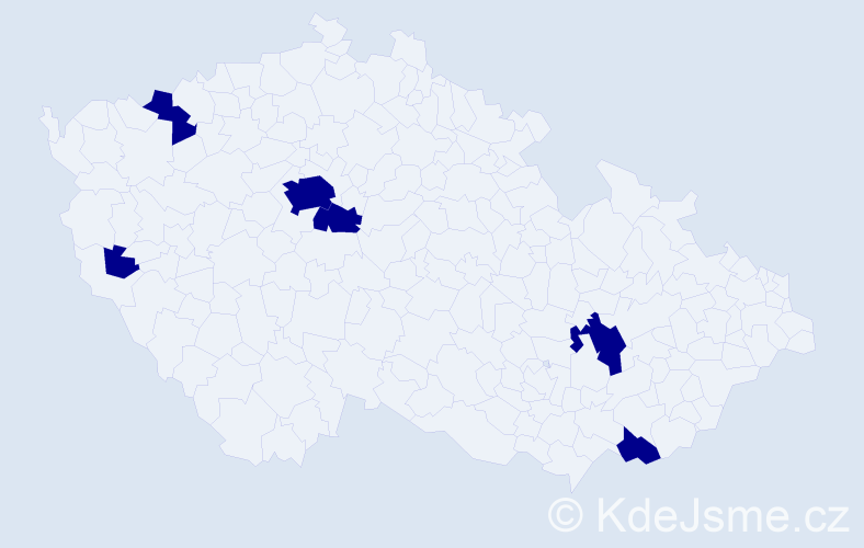 Jméno: 'Hoanh', počet výskytů 6 v celé ČR