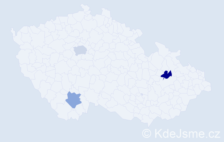 Jméno: 'Klaudija', počet výskytů 4 v celé ČR