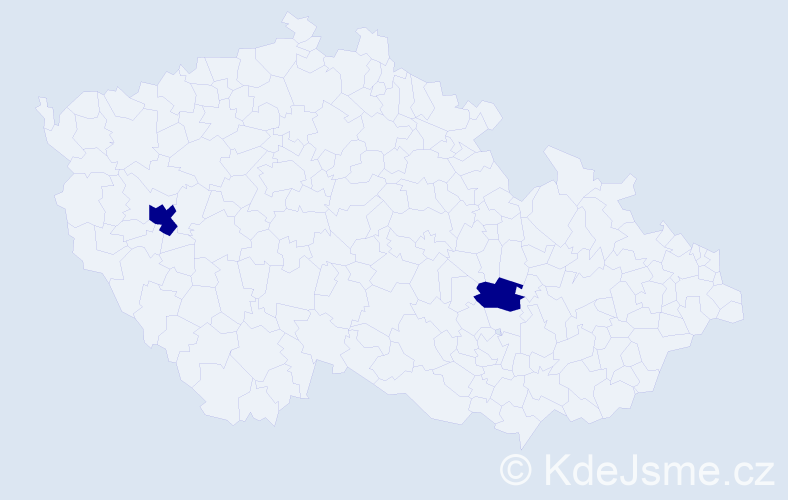 Jméno: 'Tomislava', počet výskytů 2 v celé ČR