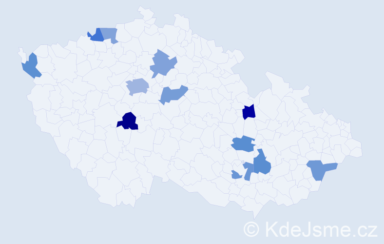 Jméno: 'Klementýna', počet výskytů 16 v celé ČR