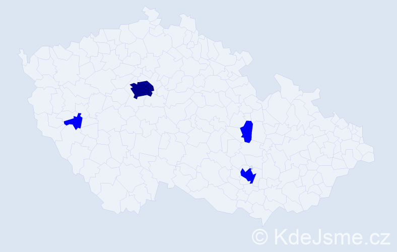 Jméno: 'Suzanna', počet výskytů 5 v celé ČR