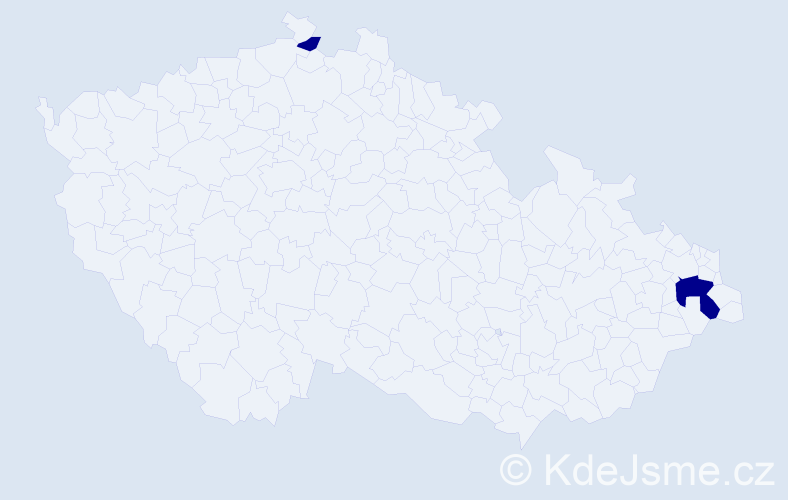 Jméno: 'Vala', počet výskytů 2 v celé ČR