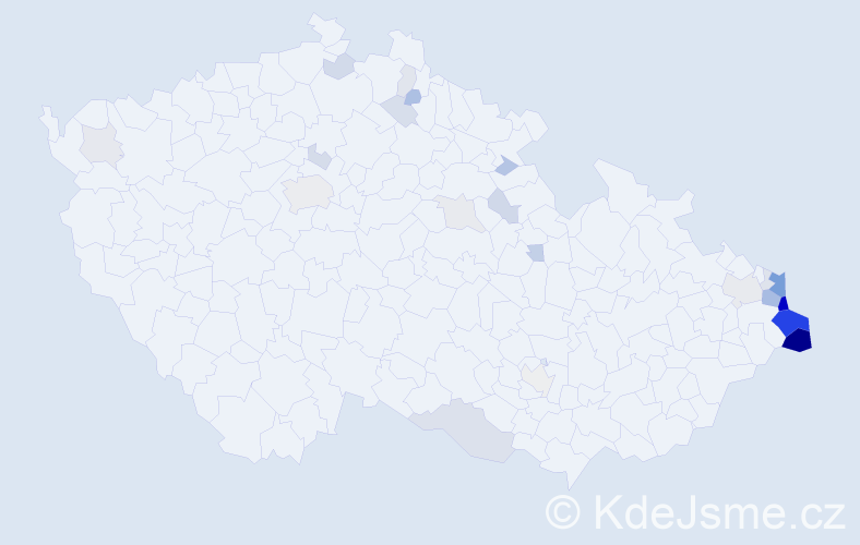 Jméno: 'Katarzyna', počet výskytů 87 v celé ČR