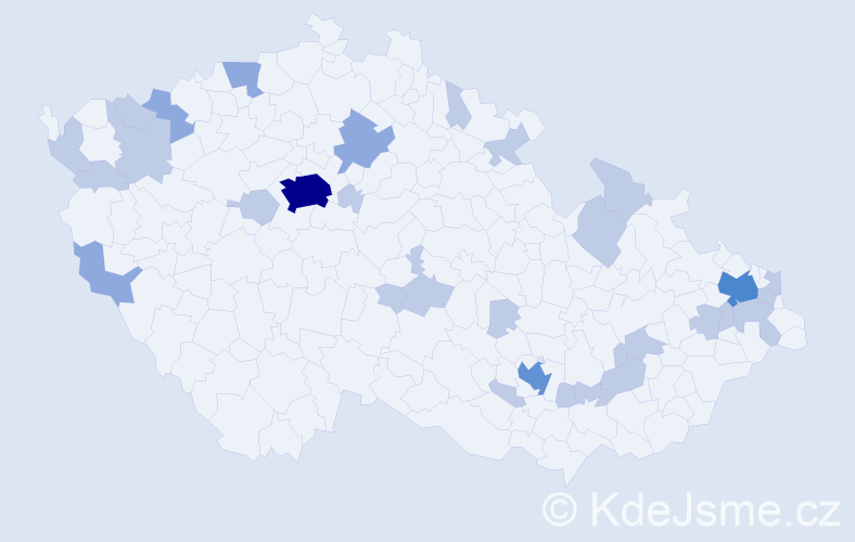 Jméno: 'Lujza', počet výskytů 50 v celé ČR
