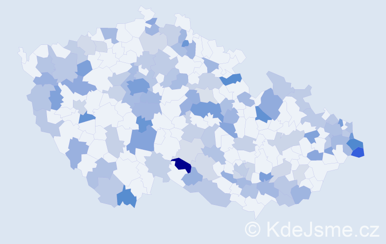 Jméno: 'Benjamín', počet výskytů 194 v celé ČR