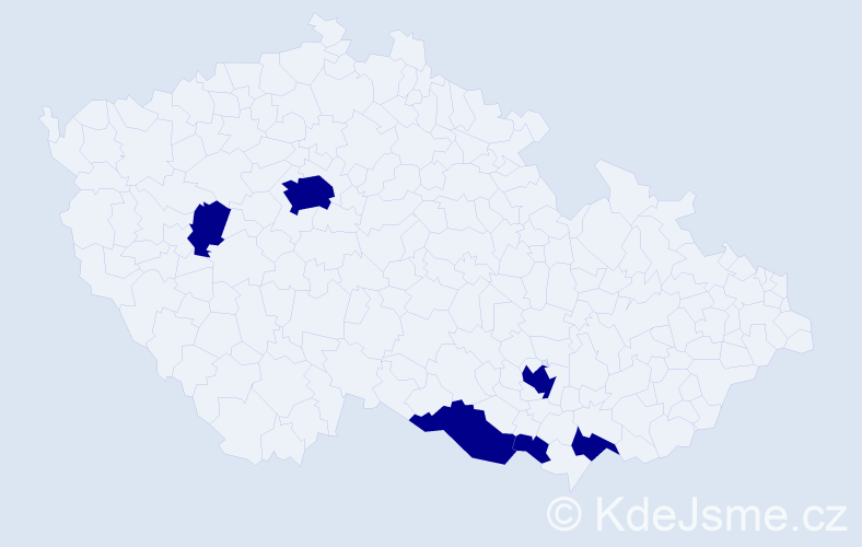 Jméno: 'Tinka', počet výskytů 6 v celé ČR