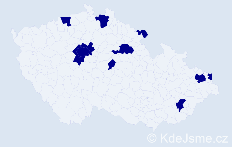 Jméno: 'Miranda', počet výskytů 11 v celé ČR