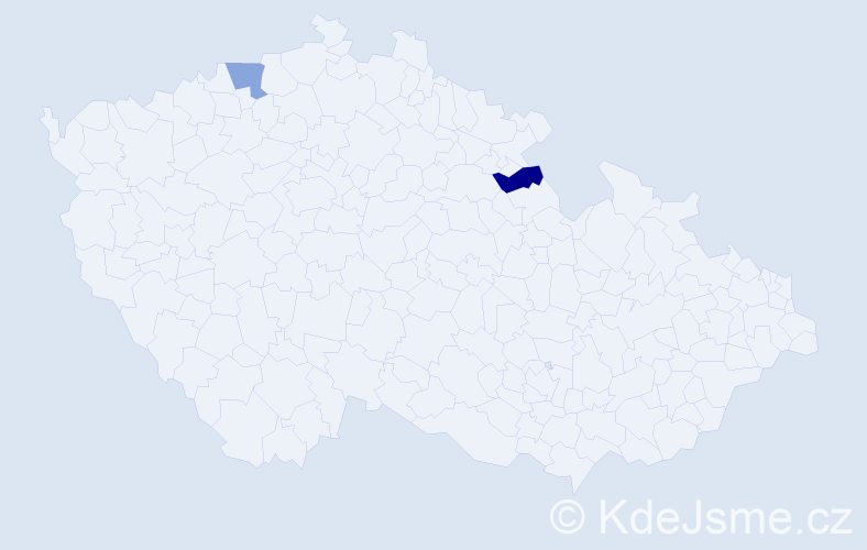 Jméno: 'Anděl', počet výskytů 2 v celé ČR