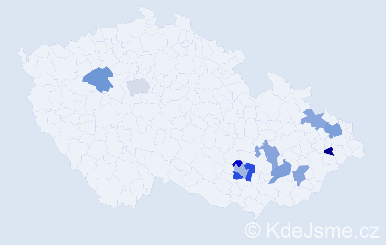 Jméno: 'Milivoj', počet výskytů 16 v celé ČR