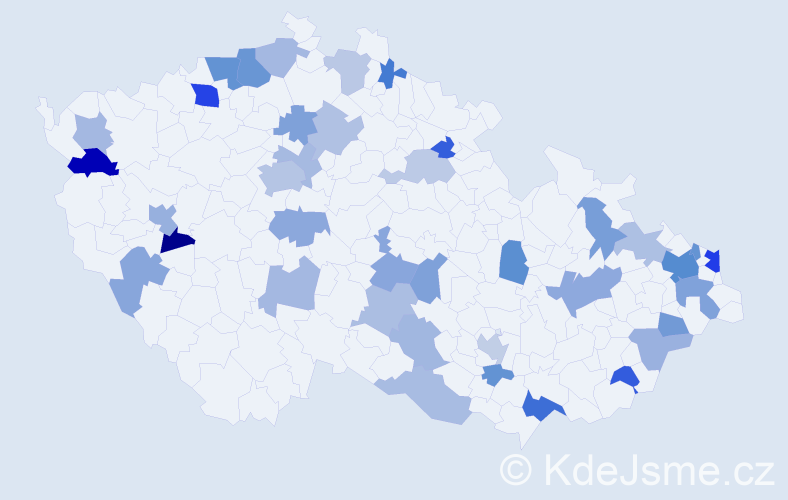 Jméno: 'Fabio', počet výskytů 68 v celé ČR