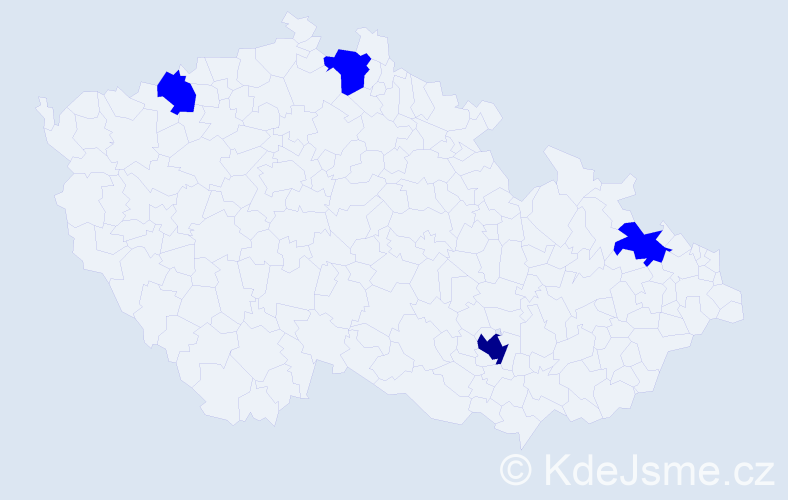 Jméno: 'Vanessa Maria', počet výskytů 5 v celé ČR