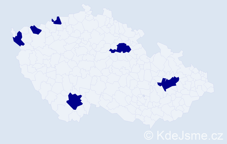 Jméno: 'Ve', počet výskytů 6 v celé ČR