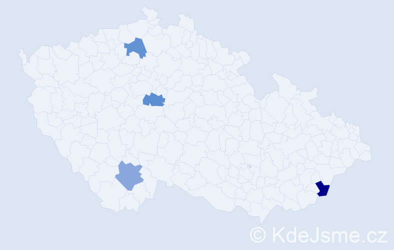 Jméno: 'Daniel Petr', počet výskytů 4 v celé ČR