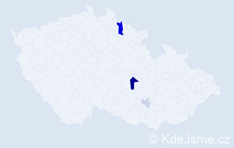 Jméno: 'Vilhelmina', počet výskytů 3 v celé ČR