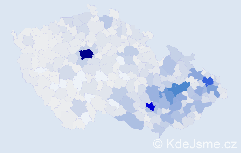 Jméno: 'Mojmír', počet výskytů 2850 v celé ČR