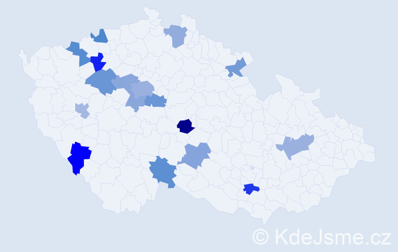 Jméno: 'Celestin', počet výskytů 22 v celé ČR