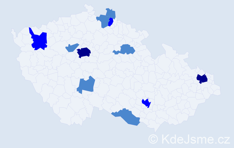 Jméno: 'Borislav', počet výskytů 18 v celé ČR