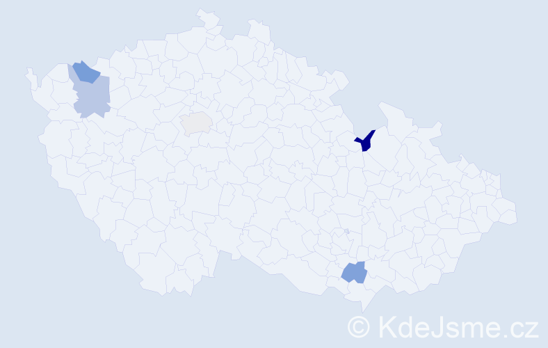 Jméno: 'Yakoub', počet výskytů 5 v celé ČR