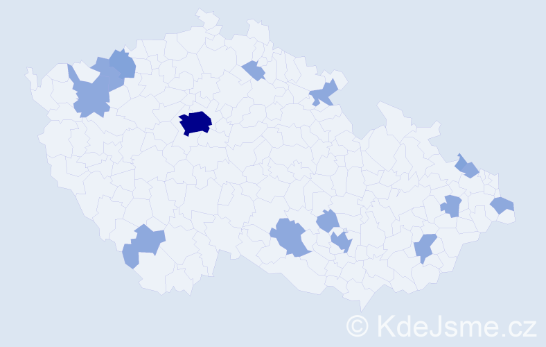 Jméno: 'Gilbert', počet výskytů 24 v celé ČR